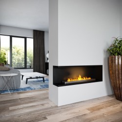Built-in fireplace with...